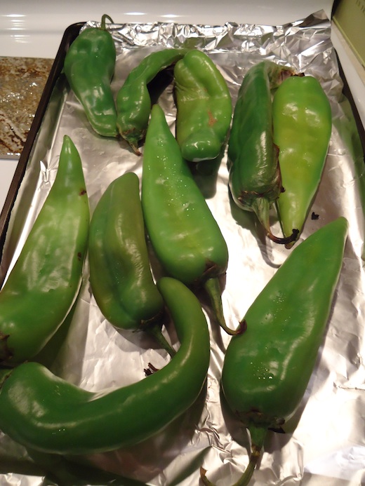 fresh chilis ready to roast